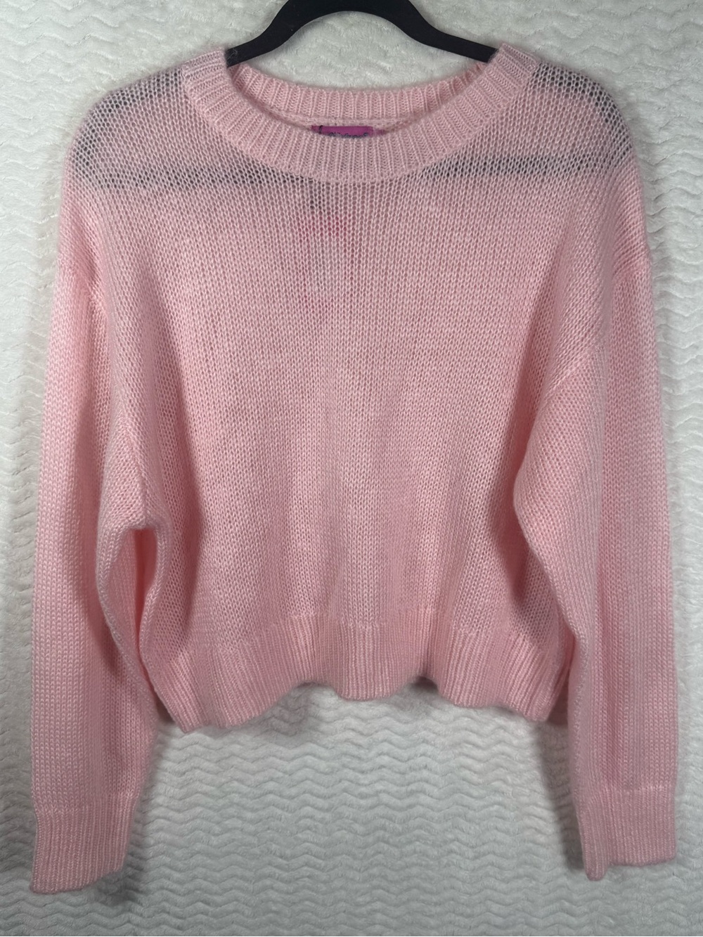 Edikted Light Pink Crewneck Knit like Sweater